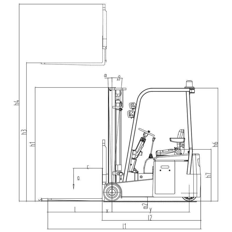 Triratis elektrinis šakinis krautuvas ECV15ET – 5 vaizdas