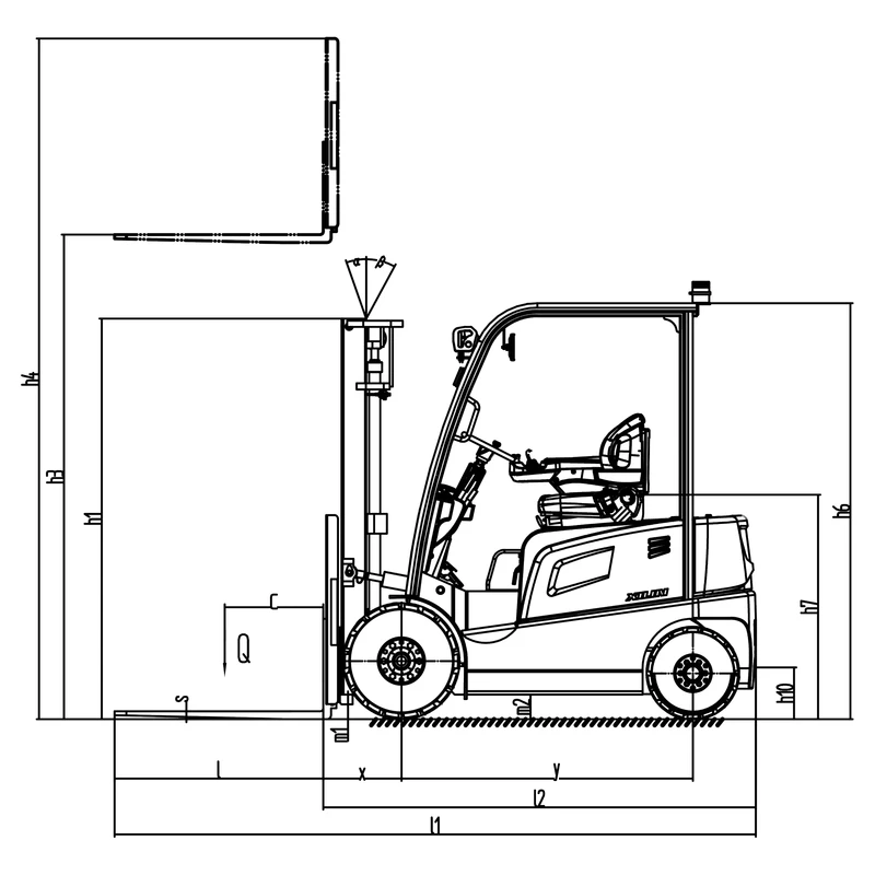 AC elektrinis šakinis krautuvas ECV16S–ECV35S