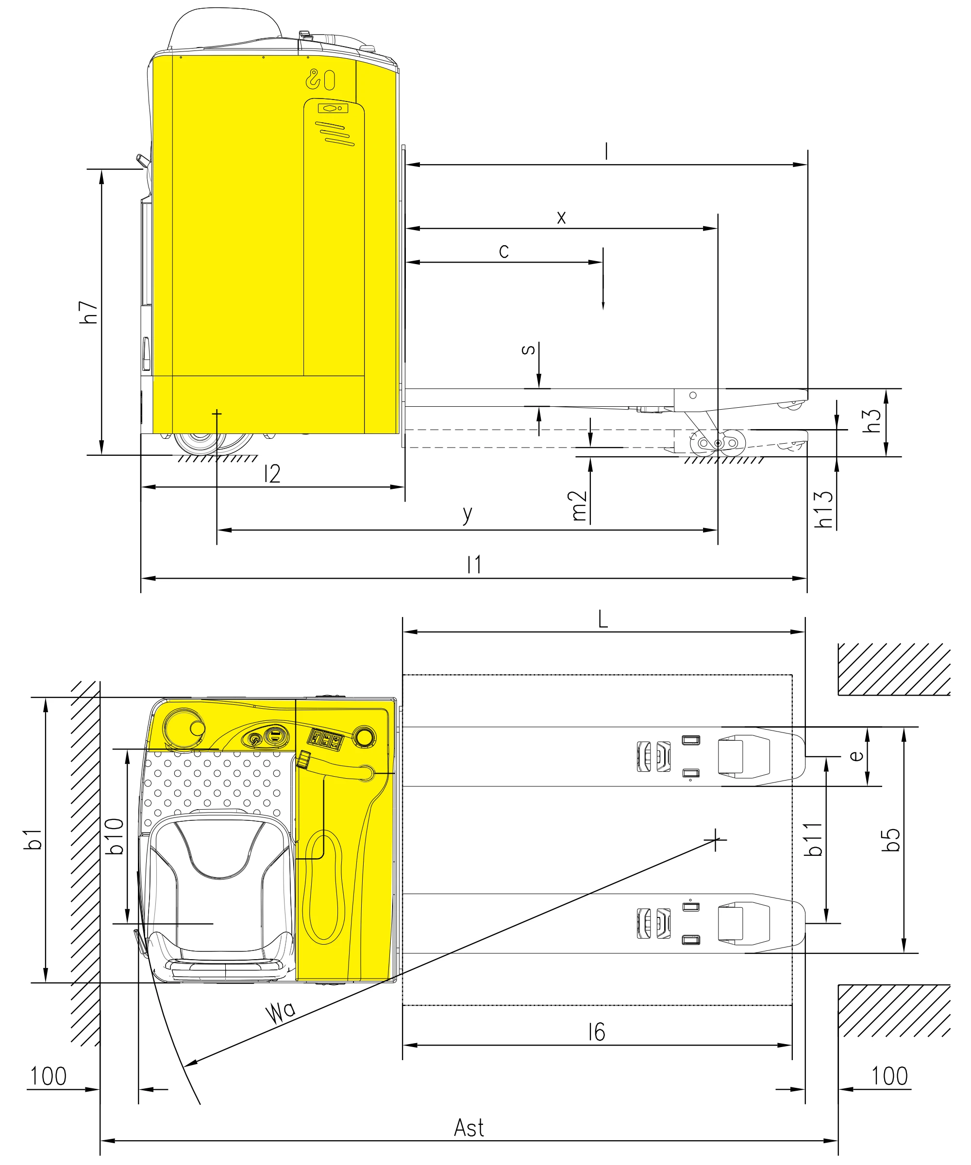 EPV20SD/EPV25SD elektrinis palečių vežimėlis, 2000–2500 kg