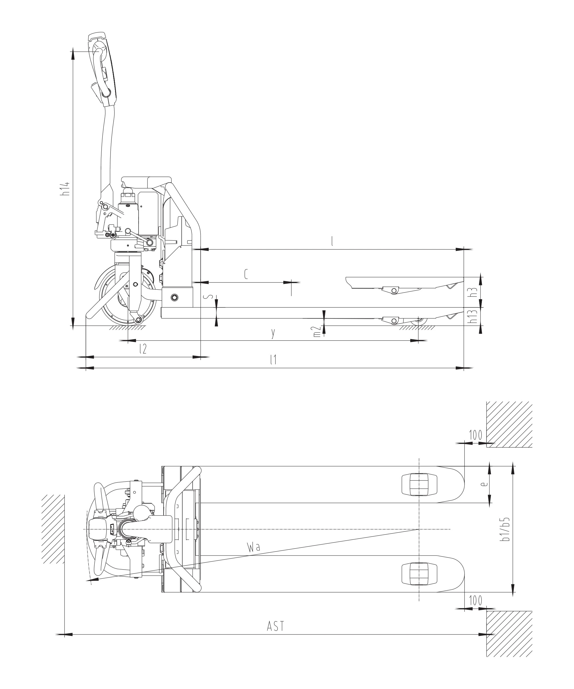 EPV15LD-Li 1500 kg keliamosios galios palečių vežimėlis