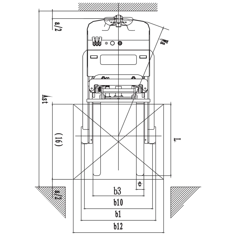 Priešsvorinis EVVP12C/EVVP15C palečių krautuvas, kėlimo aukštis iki 5600 mm