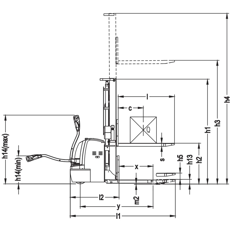 EVV15-I elektrinis palečių krautuvas, 1500 kg keliamoji galia