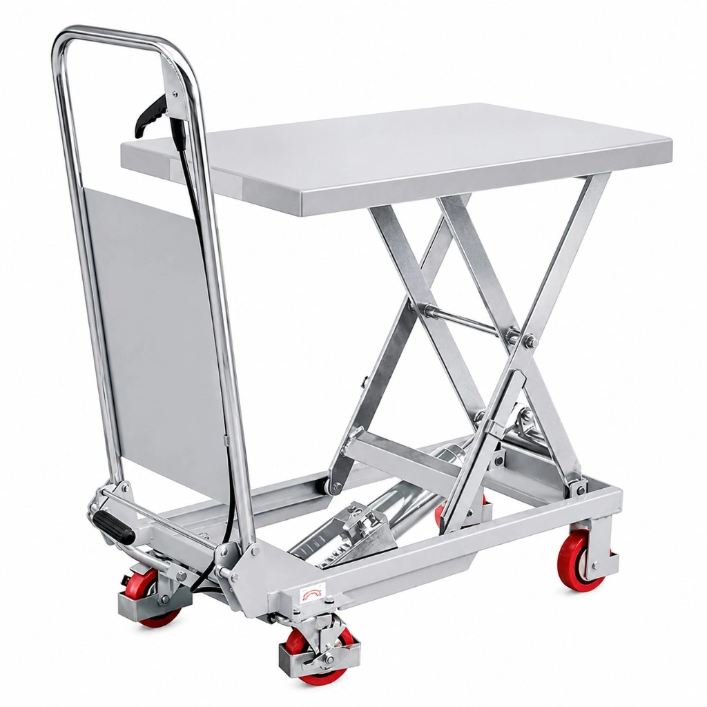 Mobilusis nerūdijančiojo plieno kėlimo stalas (MPS150S), 150 kg