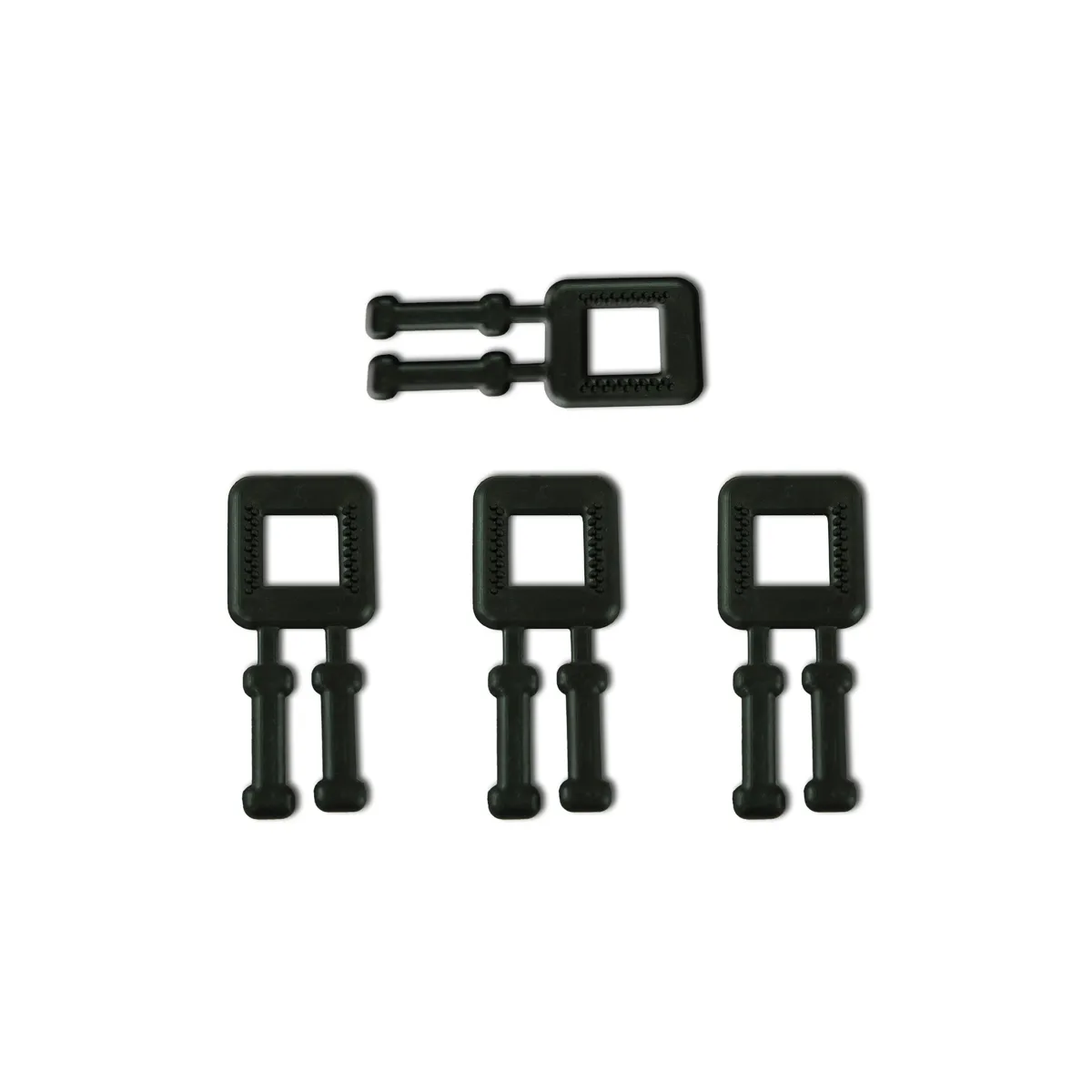 Juodos plastikinės sagtys PP pakavimo juostai (BUCKLES-4P), 12 mm