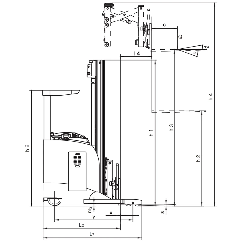 Elektrinis rietuvų krautuvas REV15DS/REV18DS, 1 500–1 800 kg – 14 vaizdas