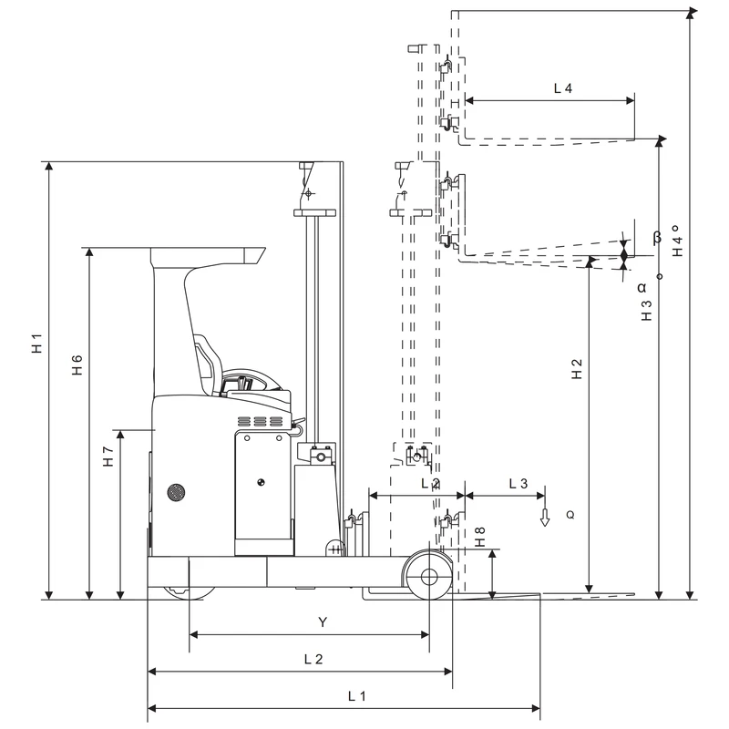 Elektrinis rietuvų krautuvas REV15, 1500 kg, 3000–7000 mm – 3 vaizdas