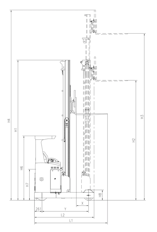 Elektrinis rietuvų krautuvas REV20, 2000 kg, 3000–7400 mm – 2 vaizdas