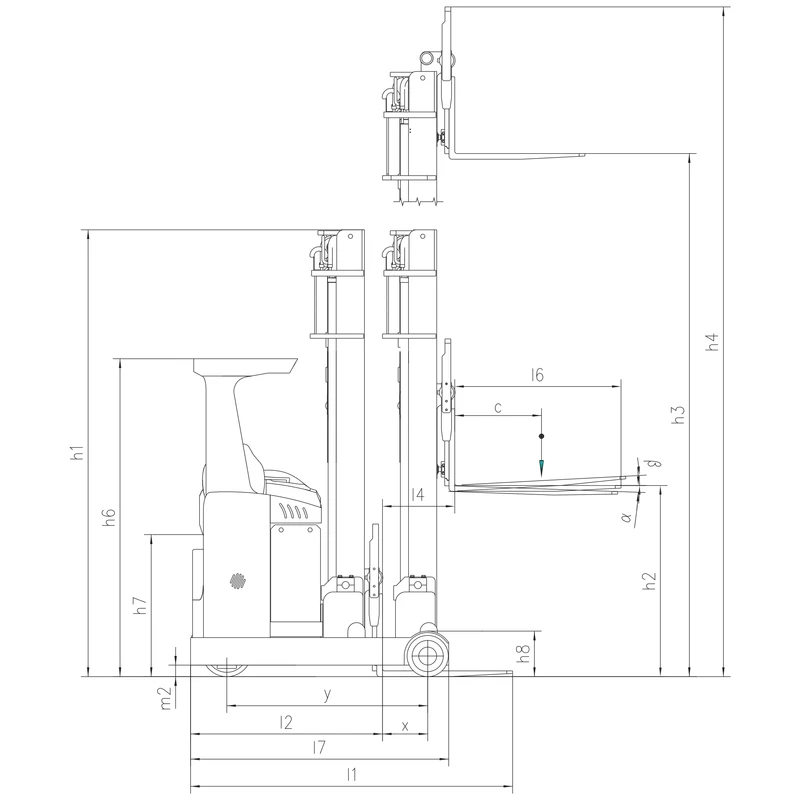 Itin kompaktiškas rietuvų krautuvas REV16, 1600 kg, 7400–9500 mm – 3 vaizdas